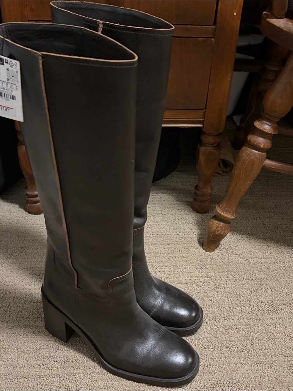Zara Tall Women's brown Leather Boots